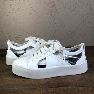 Zara white chunky sneakers women’s Sz 8